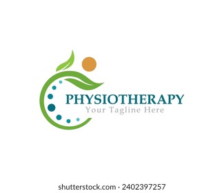 simple green eco human health spine back bone logo icon symbol design template illustration inspiration