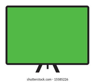 Simple green empty blackboard on easel, easily change colors