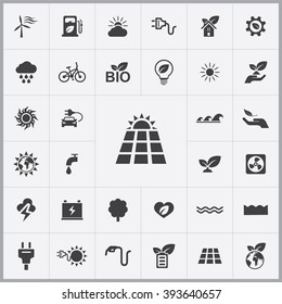 Simple Green Energy Icons Set. Universal Green Energy Icons To Use For Web And Mobile UI, Set Of Basic Green Energy Elements