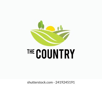 Simple Green Farming Logo Design Template