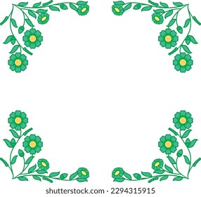 simple green flower corner decoration