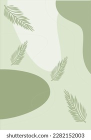 simple green fluid and palm leaves for background