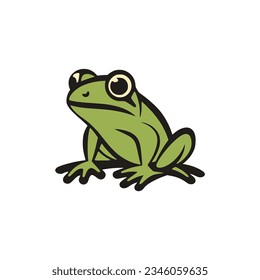 simple green frog wild animal logo vector illustration template design