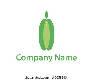 simple green fruit logo, vector logo