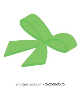 Arco de presente verde simples amarrado e pronto para ser adicionado a um presente ou decoração