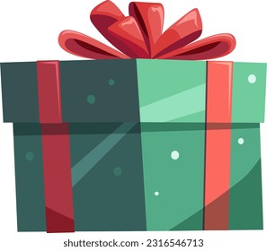 Ilustración de caja de regalo verde simple