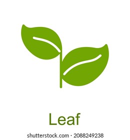 Simple green glyph leaf icon.