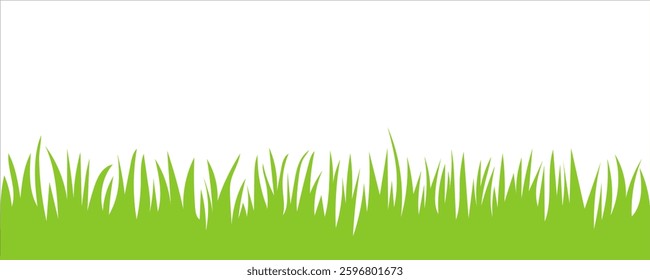 Simple Green Grass Blades, Nature Background, Spring Lawn