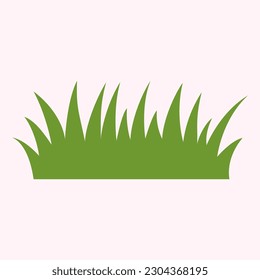 Simple green grass. Meadow, lawn, gardening. Flat vector illustration isolated on white background