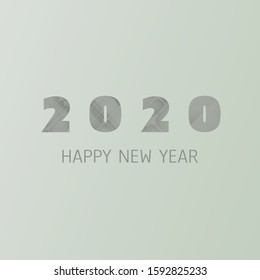 Simple Green and Grey New Year Card, Cover or Background Design Template - 2020