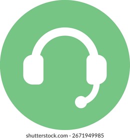 um ícone de fone de ouvido verde simples