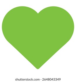A simple green heart shape isolated on white background