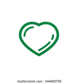 Simple Green Heart Vector Outline Graphic Icon, can be use in t-shirt, bag, app, website, and other graphic element.