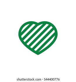 Simple Green Heart Vector Outline Graphic Icon, can be use in t-shirt, bag, app, website, and other graphic element.