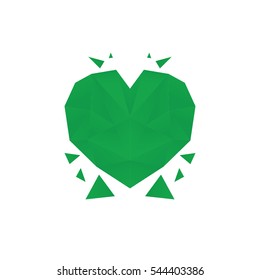 Simple Green Heart Vector Outline Graphic Icon, can be use in t-shirt, bag, app, website, and other graphic element.