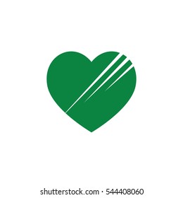 Simple Green Heart Vector Outline Graphic Icon, can be use in t-shirt, bag, app, website, and other graphic element.