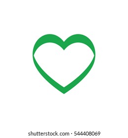 Simple Green Heart Vector Outline Graphic Icon, can be use in t-shirt, bag, app, website, and other graphic element.