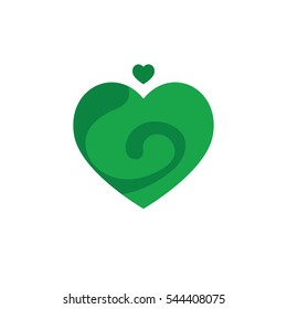 Simple Green Heart Vector Outline Graphic Icon, can be use in t-shirt, bag, app, website, and other graphic element.