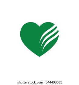 Simple Green Heart Vector Outline Graphic Icon, can be use in t-shirt, bag, app, website, and other graphic element.