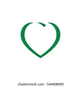 Simple Green Heart Vector Outline Graphic Icon, can be use in t-shirt, bag, app, website, and other graphic element.