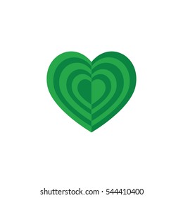 Simple Green Heart Vector Outline Graphic Icon, can be use in t-shirt, bag, app, website, and other graphic element.