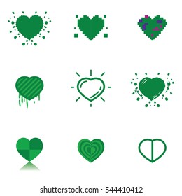 Simple Green Heart Vector Outline Graphic Icon, can be use in t-shirt, bag, app, website, and other graphic element.