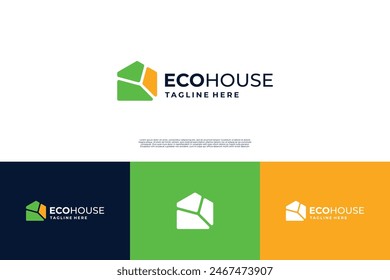 Einfaches grünes Haus Logo Design.