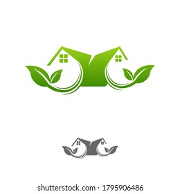 simple green house real estate logo and vector icon.EPS 10