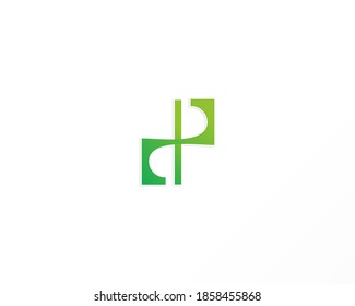 Simple green icon logo design template