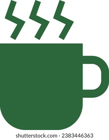 Simple green icon on mug