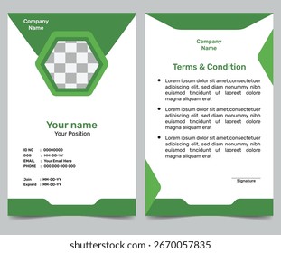 Simple Green identity card design template.
