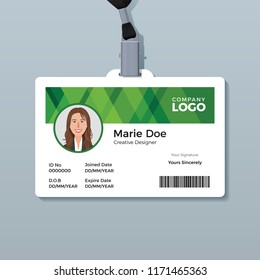 Simple Green Identity Card Template