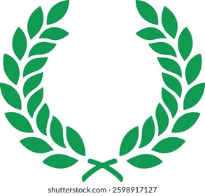Simple Green Laurel Wreath Vector Graphic
