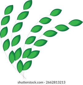  Diseño de arte de hoja verde simple 