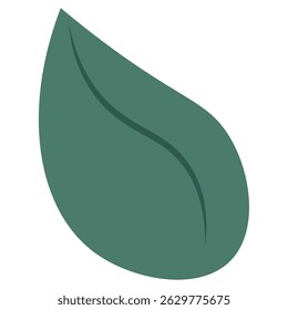 Simple green leaf branch icon. Vector illustration