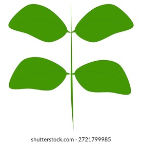 Una simple ilustración de rama de hoja verde que representa la naturaleza, el crecimiento, la frescura y los conceptos de diseño ecológico.