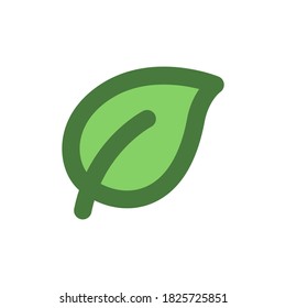 Simple Green leaf cartoon vector illustration
