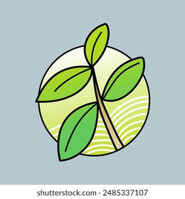 Simple green leaf farm logo icon