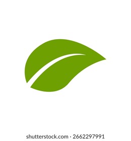 Ícone de Folha Verde Simples para Eco Branding