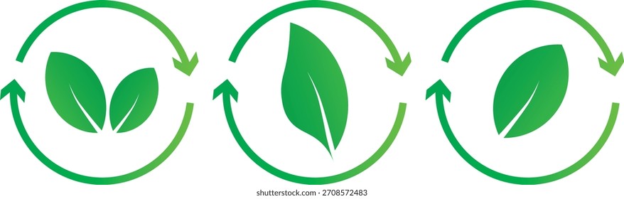 ícone de folha verde simples para eco-friendly, certificação orgânica, produtos naturais, ícone de folha no fundo branco. Recolha,
