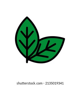 simple green leaf icon vector