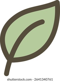 Simple Green Leaf Illustration in Minimal Style