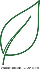 Simples ilustração de folha verde, perfeito para a natureza, projetos ecológicos, conceitos orgânicos e gráficos da primavera.