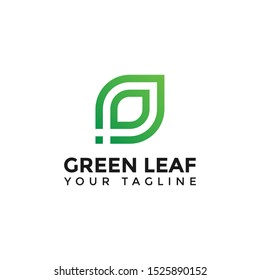 Simple Green Leaf Logo Design Template