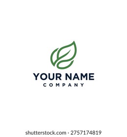 Simple green leaf logo design