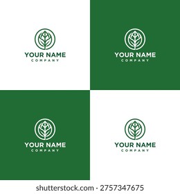 A simple green leaf logo design