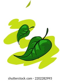 Logo de la hoja verde simple para la ilustración de la naturaleza 