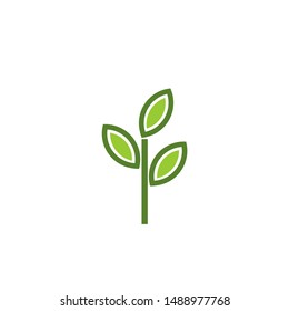 Simple green leaf logo template