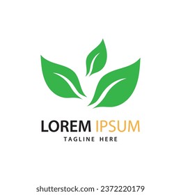 simple green leaf logo vector design