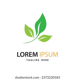 simple green leaf logo vector design